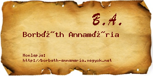 Borbáth Annamária névjegykártya