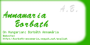 annamaria borbath business card