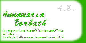 annamaria borbath business card